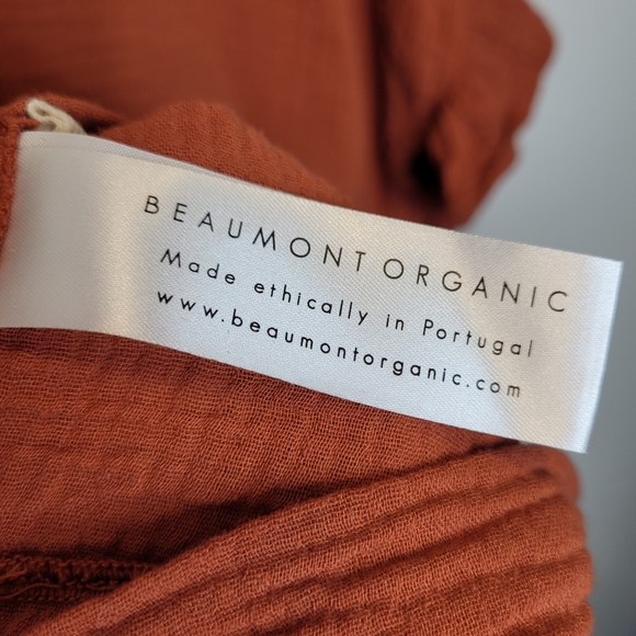 Beaumont Organic Arabella Gauze Vneck Top S Paprika Rust - Picture 7 of 8